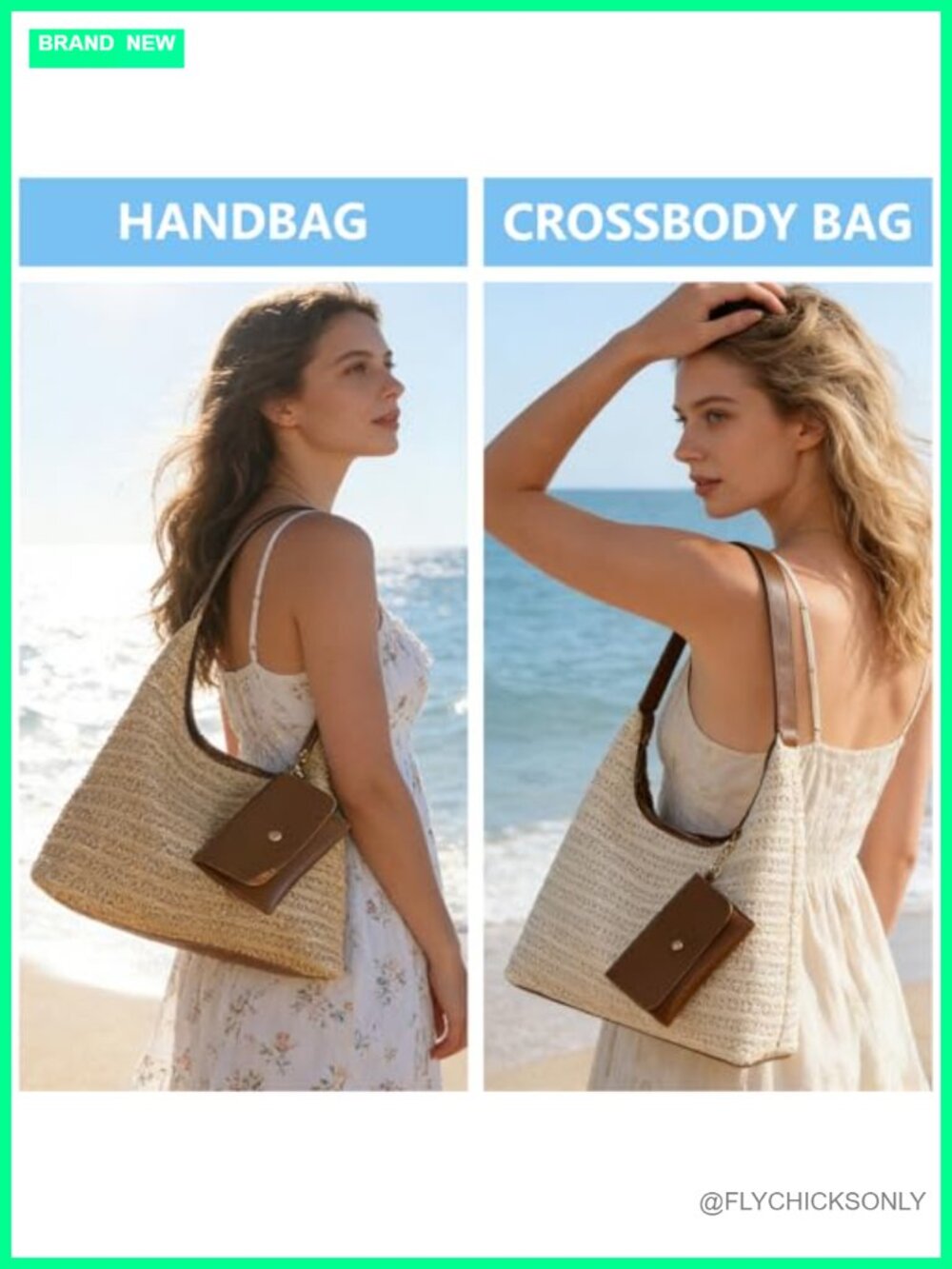 Large Straw Hobo Bag Raffia Summer Shoulder Handbag Beach Vacation Slouchy Tote - Picture 3 of 6